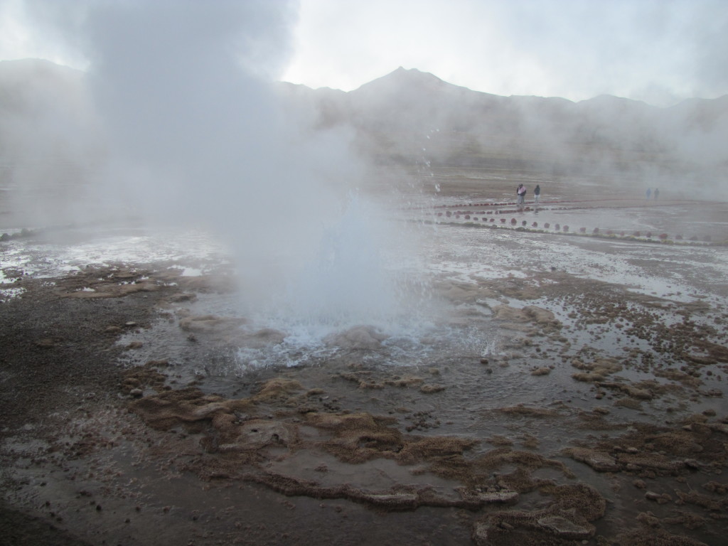 Water spewing from one of the geysers