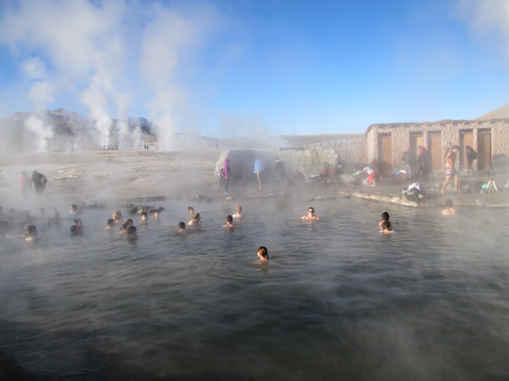 People in the hot springs