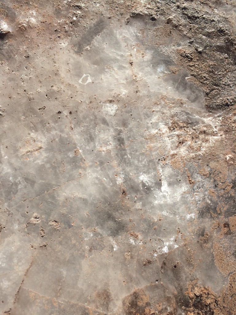 Close up of sand/salt/calcium deposits forming the Valle de la Luna